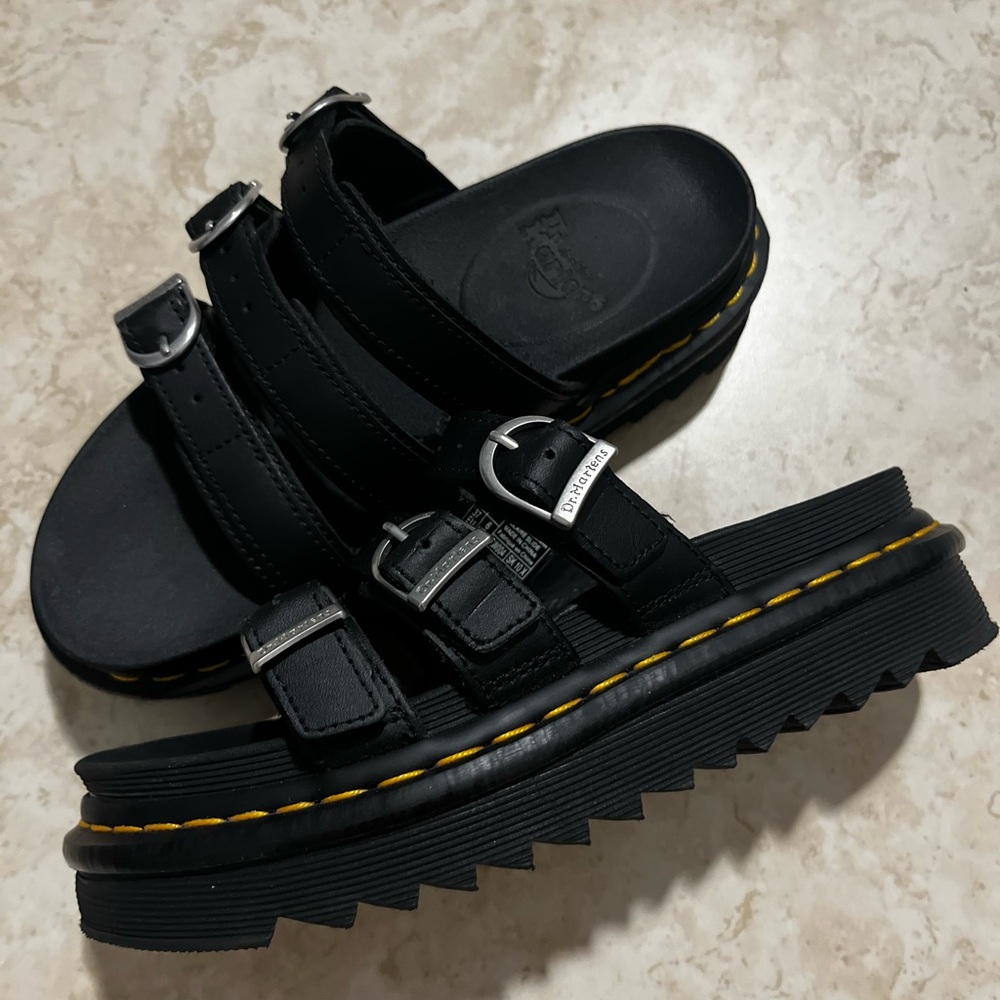 Dr. Martens Black Blaire Slide Sandals 6